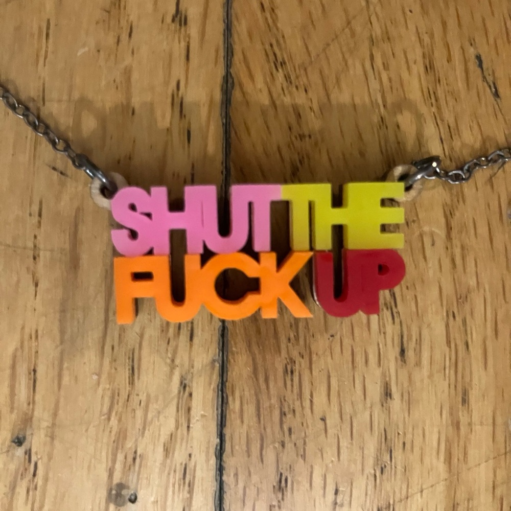 Sweary Acrylic Necklace by Designer Steven Shein